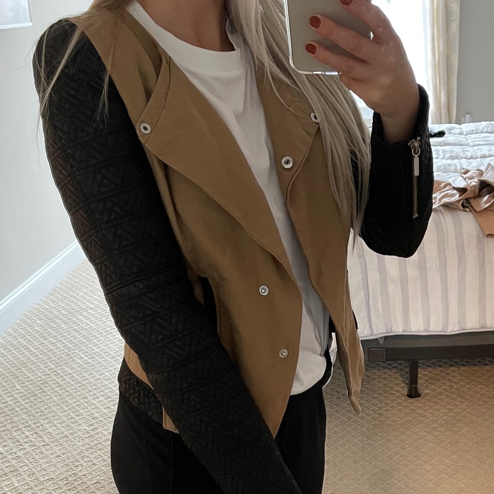 Leather Sleeve Jacket
